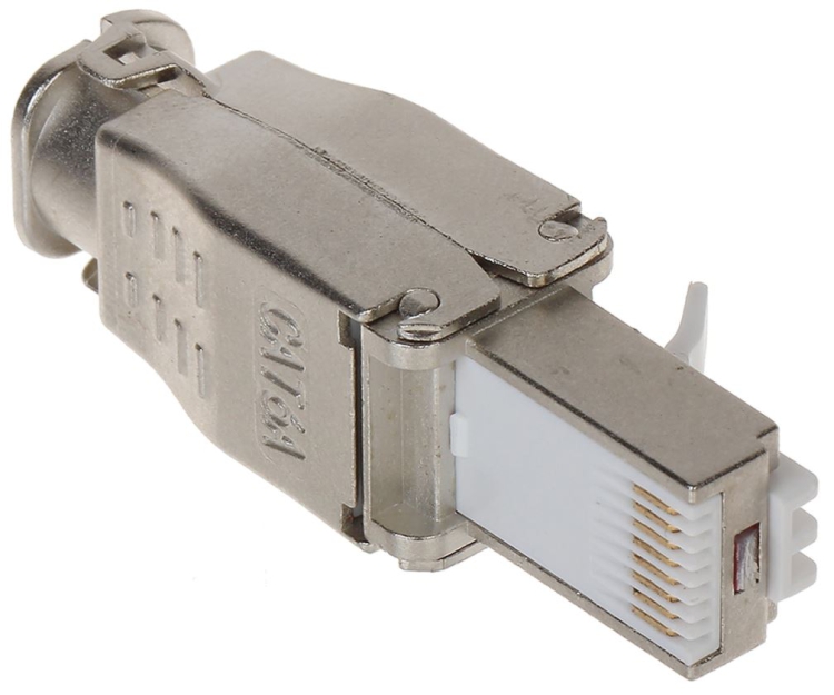 Wtyk RJ45/FTP6A-HAND kat. 6A, modularny, wciskany, PVC / metal - Aliquam | RJ45/FTP6A-HAND