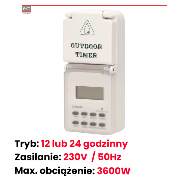 OR-PRE-432 - Elekroniczny programator czasowy, wyświeltacz LCD - ORNO