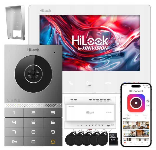 HD-VIS-02-K-W - Wideodomofon 2-żyłowy IP, WiFi, Szyfrator, Czytnik, 2x I/O - HiLook by Hikvision | HD-VIS-02-K-W