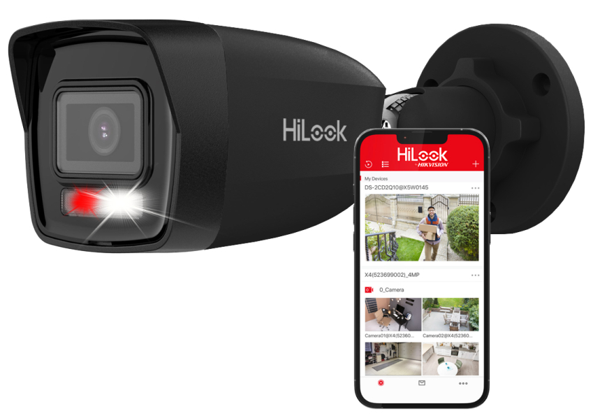IPC-B160HA-LU BLACK - Kamera tubowa IP 6Mpx, 2.8mm, Mikrofon, Smart Hybrid Light, MD 2.0 - Hilook by Hikvision | IPC-B160HA-LU BLACK