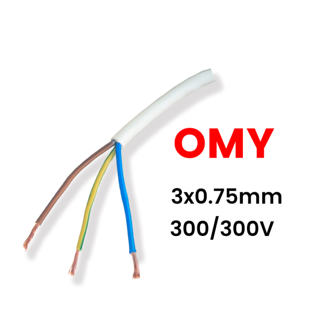 OMY 3x0.75 - Przewód elektryczny, żyły miedziane, linka - 100m