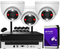 Zestaw Monitoringu WiFi 3Mpx, 3 Kamery Kopułkowe CS-H4 2K , Dual Light + Autotracking, Audio - EZVIZ | CS-H4 3Mpx (x3) WIFI KIT