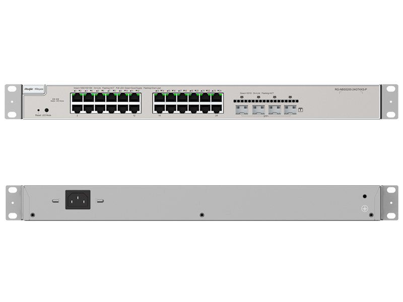 RG-NBS5200-24GT4XS-P - Switch zarządzalny PoE+, 24x RJ45 Gigabit + 4xSFP+, 370W - Reyee by Ruijie | RG-NBS5200-24GT4XS-P