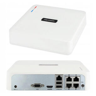 HWN-2104H-4P - Rejestrator IP PoE 4-kanałowy, do 4Mpx, H.265+, 1x SATA - Hikvision Hiwatch | HWN-2104H-4P