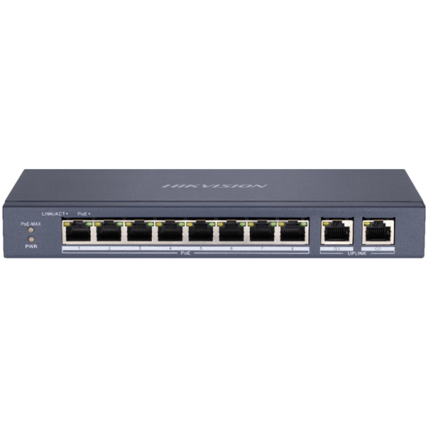 DS-3E0310P-E/M - Switch PoE 8+2, niezarządzalny, 60W - Hikvision | 6941264044413