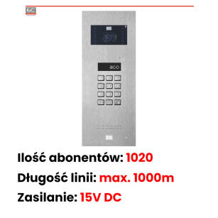 INSPIRO 4S+ - Centrala Slave, 1020 lokali, kamera kolorowa obiektyw 2.8mm, stal nierdzewna - ACO | INSPIRO 4S+