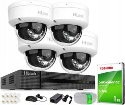Zestaw do Monitoringu IP 4Mpx, 4 Kamery IPC-D140HA-LUC Smart Hybrid Light, PoE - HiLook by Hikvision | IPC-D140HA-LUC(x4) POE KIT