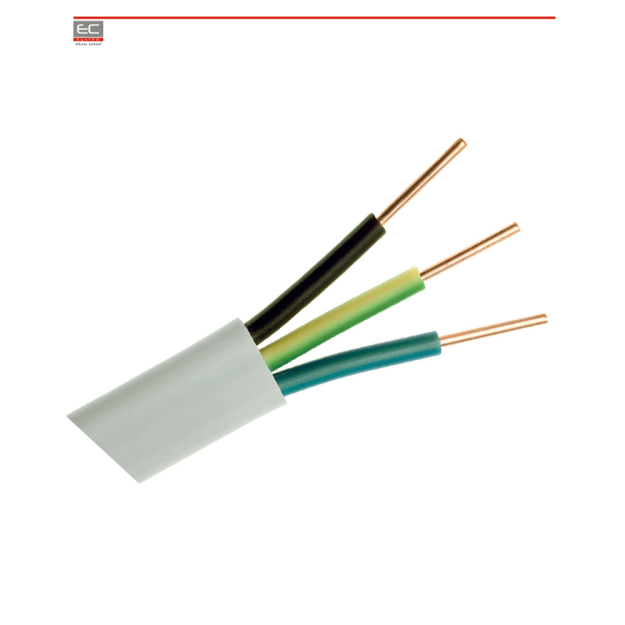 YDYp żo 3x1 - Przewód o żyłach miedzianych, jednodrutowych, 300/500 V, 100m - ELEKTROKABEL | YDY-P 3x1/500V