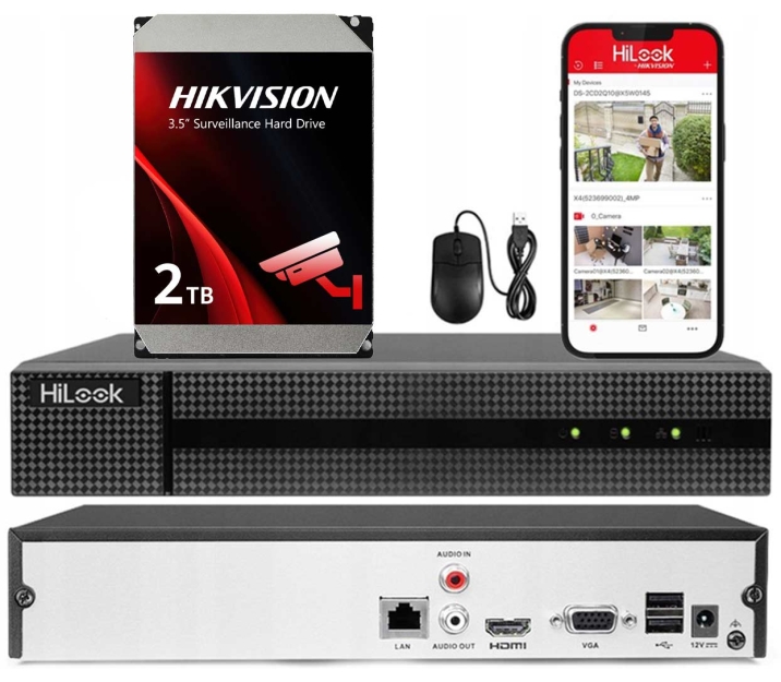 NVR-108MH-C-2TB - Rejestrator IP 8-kanałowy z dyskiem 2TB, do 8Mpx, H.265+, 1xSATA, MD2.0 - HiLook by Hikvision | NVR-108MH-C-2TB