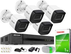 Zestaw do Monitoringu IP 4Mpx , 4 Kamery IP, Rejestrator 4ch PoE - HiLook by Hikvision | IPCAM-B4-P + NVR-4CH-4MP/4P