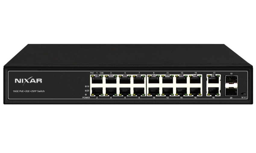 NX-S2600P-16G2TS - Switch PoE 16+4, 2x SFP, Gigabitowy, 300W - NIXAR | 5904035373243