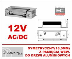 1433-12AC/DC - Elektrozaczep 12VAC/DC symetryczny z pamięcią wew. do drzwi aluminiowych - Lockpol | 1433-12AC/DC