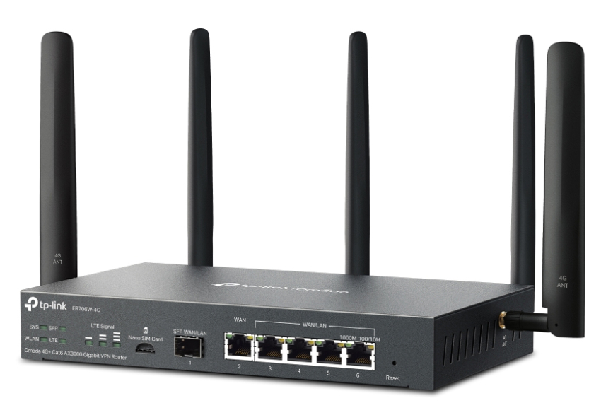 ER706W-4G - Router gigabitowy WiFi Omada, 4G/LTE Cat6, AX3000 - TP Link | ER706W-4G