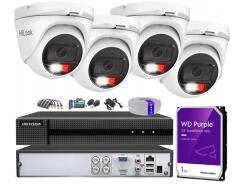Zestaw do monitoringu TurboHD, 4 kamery Hybrid Light 5Mpx, rejestrator 4ch - HiLook by Hikvision | TVICAM-T5M-20DL + DVR-4CH-4MP