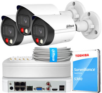 Zestaw do Monitoringu IP 6Mpx, 3 Kamery IPC-HFW2649S-S-IL-0280B, Dual Light, PoE - DAHUA | IPC-HFW2649S-S-IL-0280B(X3) POE KIT