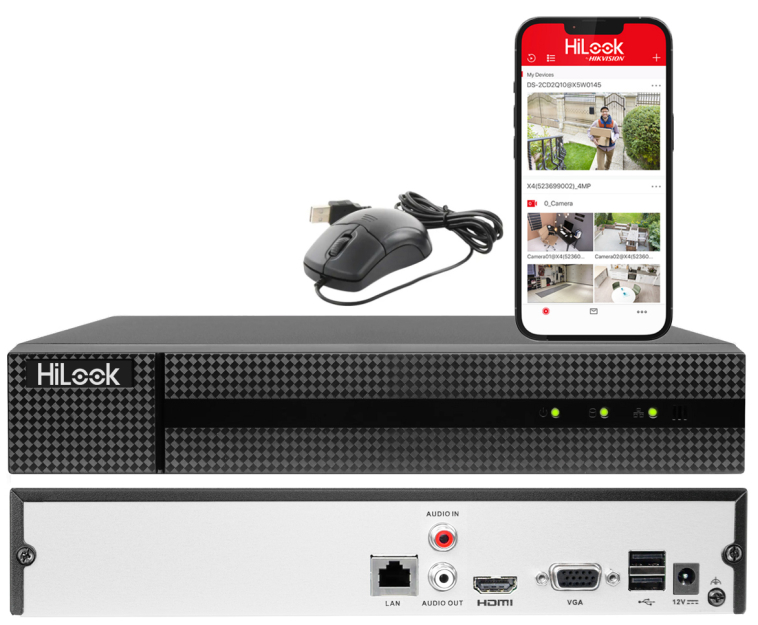 NVR-104MH-C  - Rejestrator IP 4-kanałowy, do 8Mpx, H.265+, 1xSATA, MD2.0 - HiLook by Hikvision | NVR-104MH-C