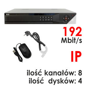 BCS-NVR0804-4K - Rejestrator 8-kanałowy 12 Mpix 4K IP - BCS