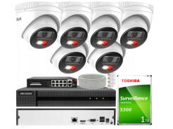 Zestaw do Monitoringu IP 4Mpx 6 Kamer IPCAM-T4-30DL, Hybrid Light, Rejestrator 8ch - HiLook by Hikvision | IPCAM-T4-30DL + HWN-2108MH