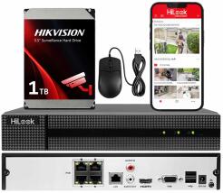 NVR-104MH-C/4P-1TB - Rejestrator IP 4-kanałowy z dyskiem 1TB, 4x PoE, do 8Mpx - Hikvision | NVR-104MH-C/4P-1TB