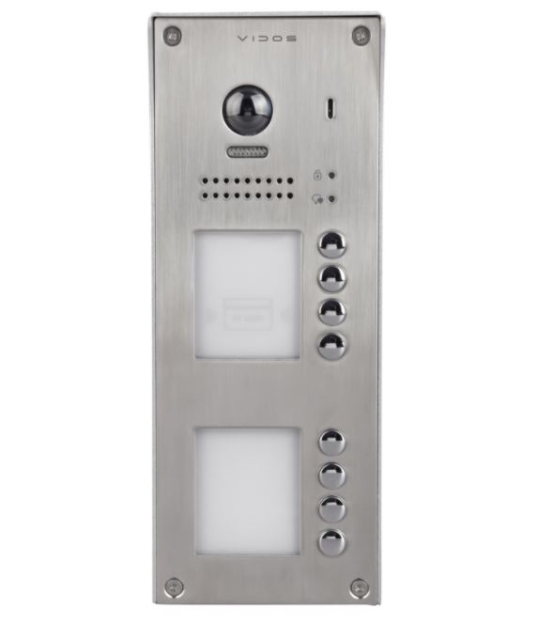 S1108A-2 -  Panel bramowy DUO 8-rodzinny z kamerą i czytnikiem kart RFID 125kHz, natynkowy - Vidos | S1108A-2