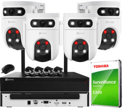 Zestaw Monitoringu WiFi 3Mpx+3Mpx, 4 Kamery Obrotowe H9c 2K, Dual Light + Autotracking, Audio - EZVIZ | H9c 3Mpx+3Mpx (x4) WIFI KIT
