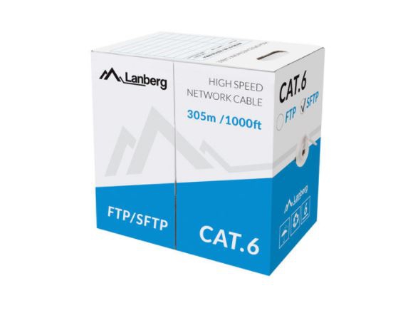 Kabel LAN kategorii 6 SFTP dodatkowy oplot osłonowy - Lanberg | LCS6-11CU-0305-S