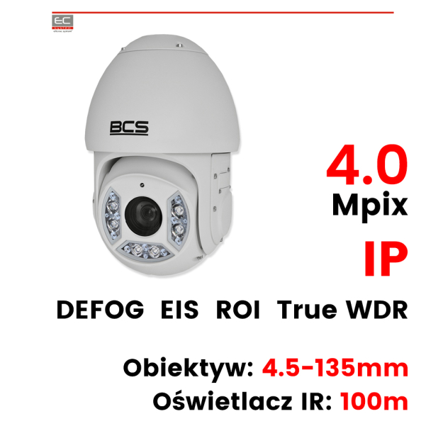 BCS-SDIP5430-III - Kamera szybkoobrotowa 4 Mpx, 4.5-135mm, 30x zoom, True WDR, Defog, EIS - BCS LINE