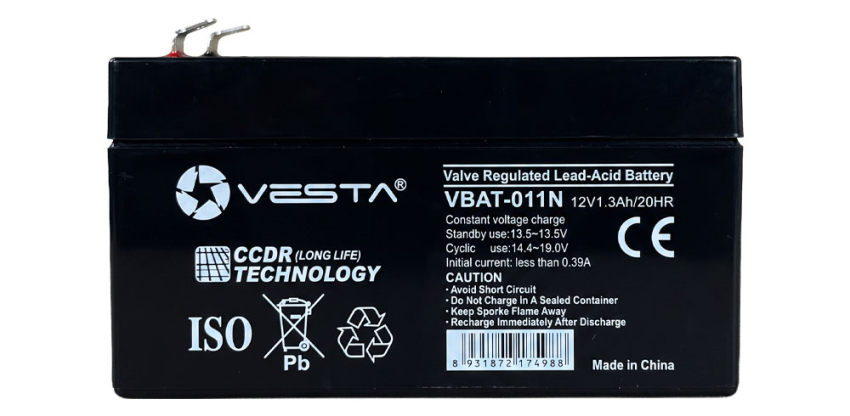 VBAT-011N - Akumulator AGM 12V 1.3Ah - Vesta | VBAT-011N
