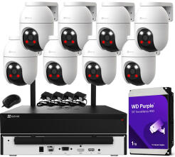 Zestaw Monitoringu WiFi 5Mpx, 8 Kamer Obrotowych C8c 3K, Dual Light + Autotracking, Audio - EZVIZ | C8c 3K (x8) WIFI KIT