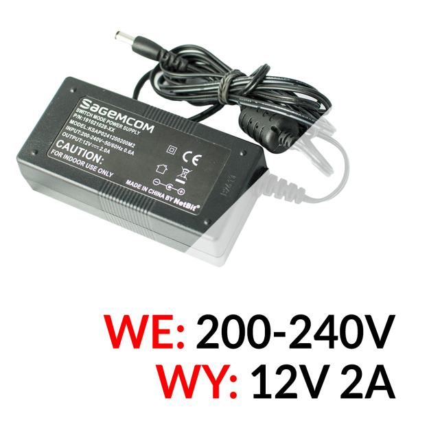 KSAP0241200200M2 - Zasilacz impulsowy 12V DC / 2A z przewodem zasilającym