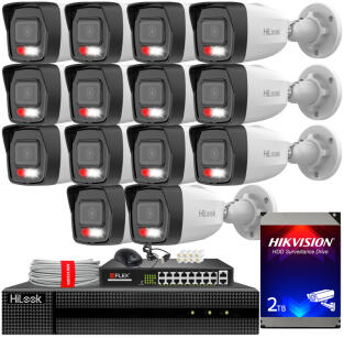 Zestaw do monitoringu IP 8Mpx 4K, 14 Kamer IPC-B180HA-LU, PoE  - HiLook by Hikvision | IPC-B180HA-LU(x14) POE KIT