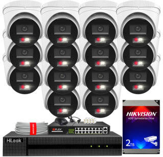 Zestaw do monitoringu IP 8Mpx 4K, 14 Kamer IPC-T280HA-LU PoE  - HiLook by Hikvision | IPC-T280HA-LU (x14) POE KIT