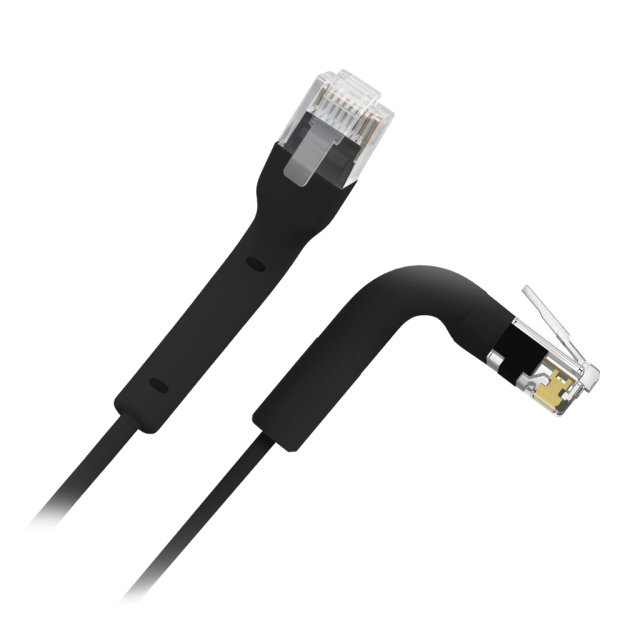 UTP6A-FLEX-1BK - Patchcord Kat.6A, U/UTP, RJ45-RJ45, 1m, TPE, Czarny - SAFIRE | UTP6A-FLEX-1BK
