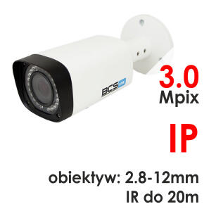 ECO BCS-TIP5300IR-V-II - Kamera tubowa 3.0 Mpix IP 2.8-12mm IR 20m - BCS
