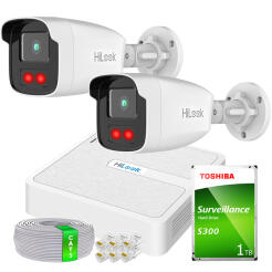 Zestaw do Monitoringu IP Full HD, 2 Kamery IPCAM-B2-50IR, IR50m, Rejestrator 4ch PoE - HiLook by Hikvision | 2x IPCAM-B2-50IR- + NVR-4CH-H/4P