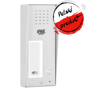 6025/PR1-RF - Kaseta zewnętrzna ze stali nierdzewnej z 1 przyciskiem, czytnikiem RFID i modułem informacyjnym serii ELITE - Miwi-Urmet | 6025/PR1-RF