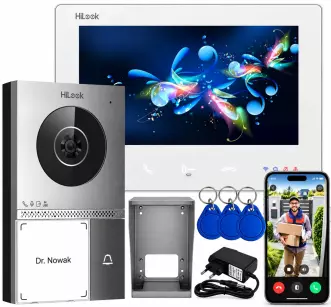 HD-VIS-02(B) - Wideodomofon 2-żyłowy, 7" LCD Dotykowy, WiFi, Czytnik Breloków RFID, Full HD 2MPx - HiLook by Hikvision | 5906667328554