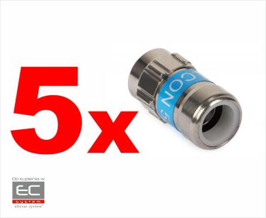 5 SZTUK F-56 5.1 - Wtyk / złącze typ F na RG6 samokompresyjne