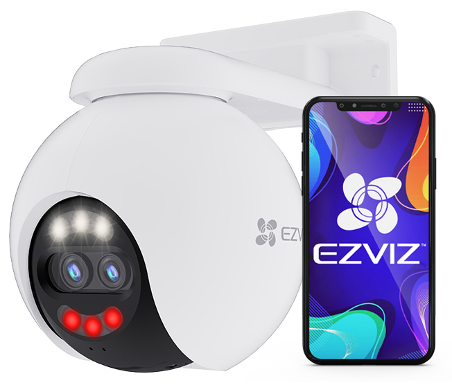 H80x - Zewnętrzna kamera obrotowa IP WiFi, 8Mpx+2MPx, UltraHD, Mikrofon, Głośnik - EZVIZ | H80x EZVIZ