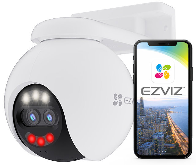 H80x - Zewnętrzna kamera obrotowa IP WiFi, 8Mpx+2MPx, UltraHD, Mikrofon, Głośnik - EZVIZ | H80x