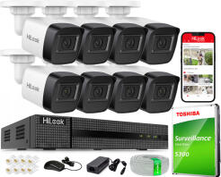 Zestaw do Monitoringu IP 4Mpx, 8 Kamer IPC-B141H-C, PoE, IR20m, IP67 - HiLook by Hikvision | IPC-B141H-C(x8) POE KIT