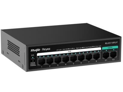 RG-ES110FG-P - Switch PoE 8+2, 10/100/1000Mb/s, niezarządzalny, 110W - Reyee by Ruijie | RG-ES110FG-P