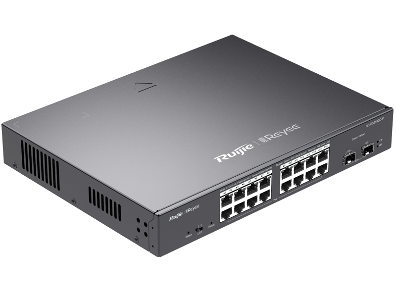 RG-ES218GC-P - Switch PoE 16+2 10/100/1000Mbps, 2x SFP, zarządzalny, 240W - Reyee by Ruijie | RG-ES218GC-P