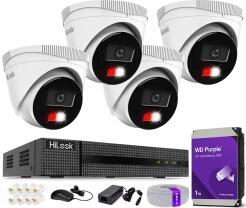 Zestaw do Monitoringu IP 6Mpx, 4 Kamery IPC-T260HA-LU Smart Hybrid Light, PoE - HiLook by Hikvision | IPC-T260HA-LU(x4) POE KIT