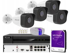 Zestaw do Monitoringu IP 5Mpx 4 Kamery IPCAM-B5, Rejestrator 8ch z PoE, MD 2.0 - HiLook by Hikvision | IPCAM-B5 + NVR-8CH-5MP/8P