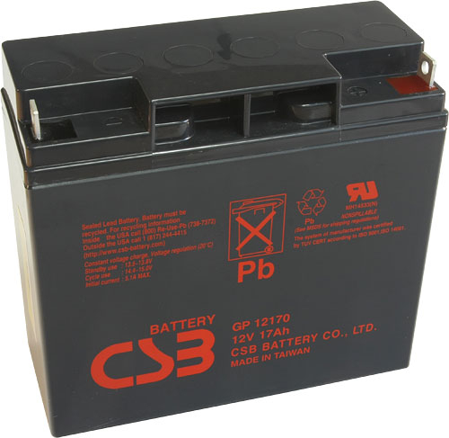 GP 12170B1 (12V-17Ah) akumulator CSB, faston T3, żywotność 4-6 lat, szczelny, technologia AGM | GP12170B1