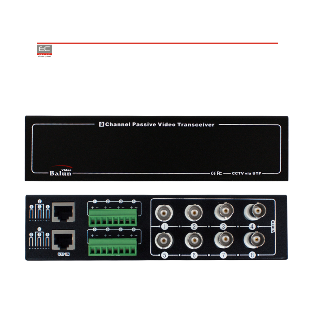 BCS-HD-TR8-RE - Odbiornik do instalacji telewizji dozorowej, 8 kanałów, AHD, CVI, TVI, ANALOG przesyłanych po skrętce - BCS