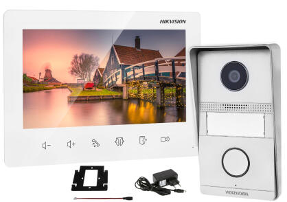DS-KIS101-P /Surface - Zestaw wideodomofonowy 2-żyłowy, FHD, 7" LCD, natynkowy  - Hikvision | 6941264079163