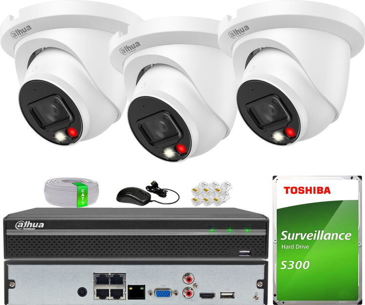 Zestaw do Monitoringu IP 6Mpx, 3 Kamery IPC-HDW2649TM-S-IL-0280B, Dual Light, PoE - DAHUA | IPC-HDW2649TM-S-IL-0280B(X3) POE KIT