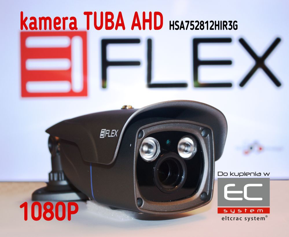 HSA752812HIR3G - Kamera tubowa 2.0 Mpx AHD z IR 1080P, klor grafit - EIFLEX